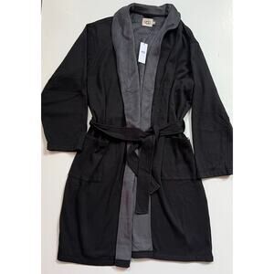 Ugg Men's Robinson Robe Black Heather Grey Lined 1096932 Size XL/XXL New